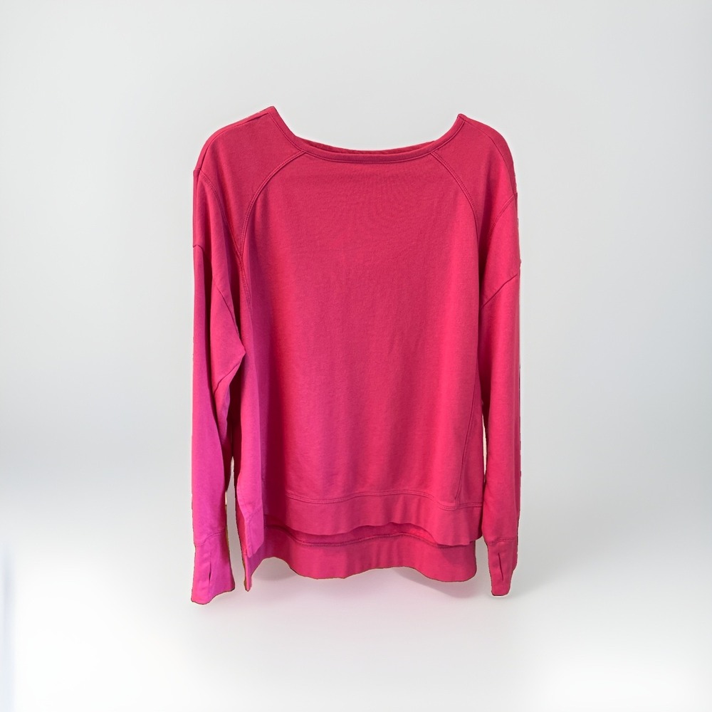 Sweaty Betty After Class Longline Open Back Sweatshirt Pink Athletic Womens XL